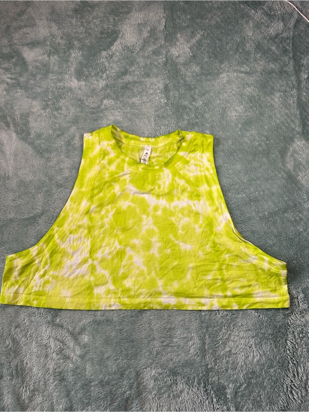 lululemon athletica Neon Lime Tie-Dye Cropped Tank